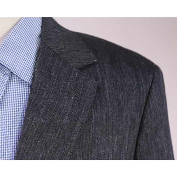 Bonobos Standard Fit Gray 100% Linen Blazer Jacket 38L 38R New! - Picture 4 of 9